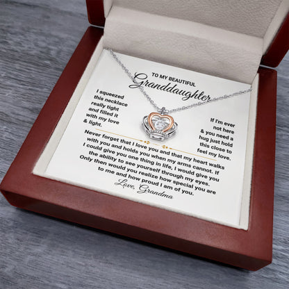 To My Granddaughter Necklace – Christmas Birthday Gift for Granddaughter from Grandma – Crown Pendant Necklace
