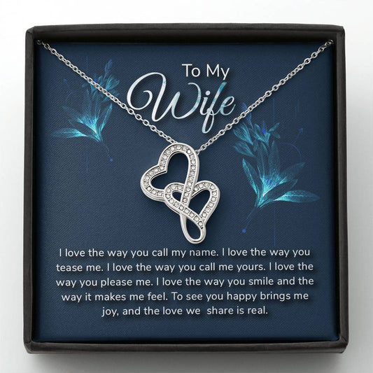 To My Wife Gift from Husband - Romantic Jewelry for Birthday & Anniversary Celebrations - Heart-to-heart Pendant Necklace