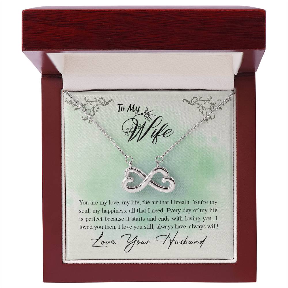 To My Wife Necklace - Emotional Love Jewelry Gift from Husband for Valentine’s Day & Birthday Happiness - Endless Love Necklace