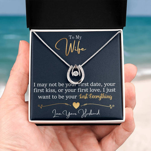 To My Wife Necklace - Meaningful Romantic Gift for Wife from Husband for Valentine’s Day & Forever Love - Lucky In Love Necklace