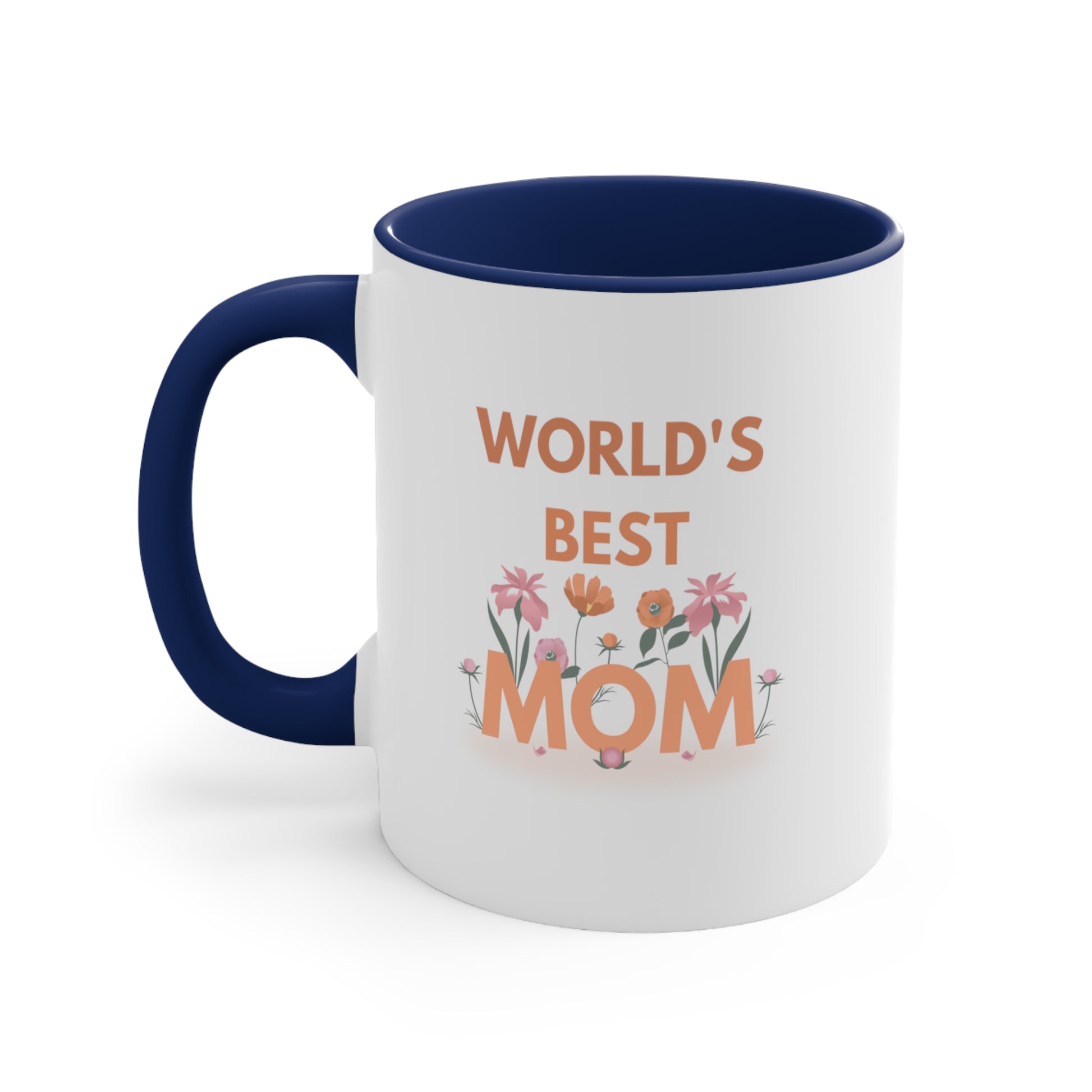 Navy and white world's best mom mug
