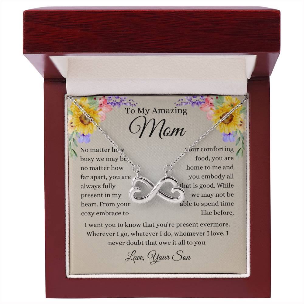 To My Amazing Mom - You are always fully in my heart - Endless Love Necklace - Gift for Mom