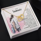 To My Soulmate Necklace - Perfect Gift for Romantic Celebrations & Appreciation Days - Interlocking Hearts Necklace