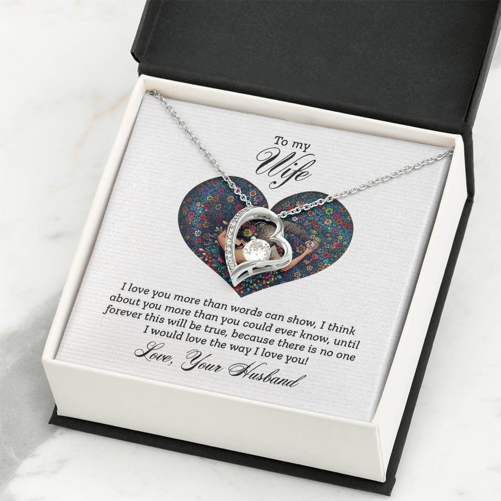 To My Wife Necklace - Sweetest Gift for Wife from Husband for Valentine’s Day, Anniversary & Birthday Joy - Forever Love Necklace