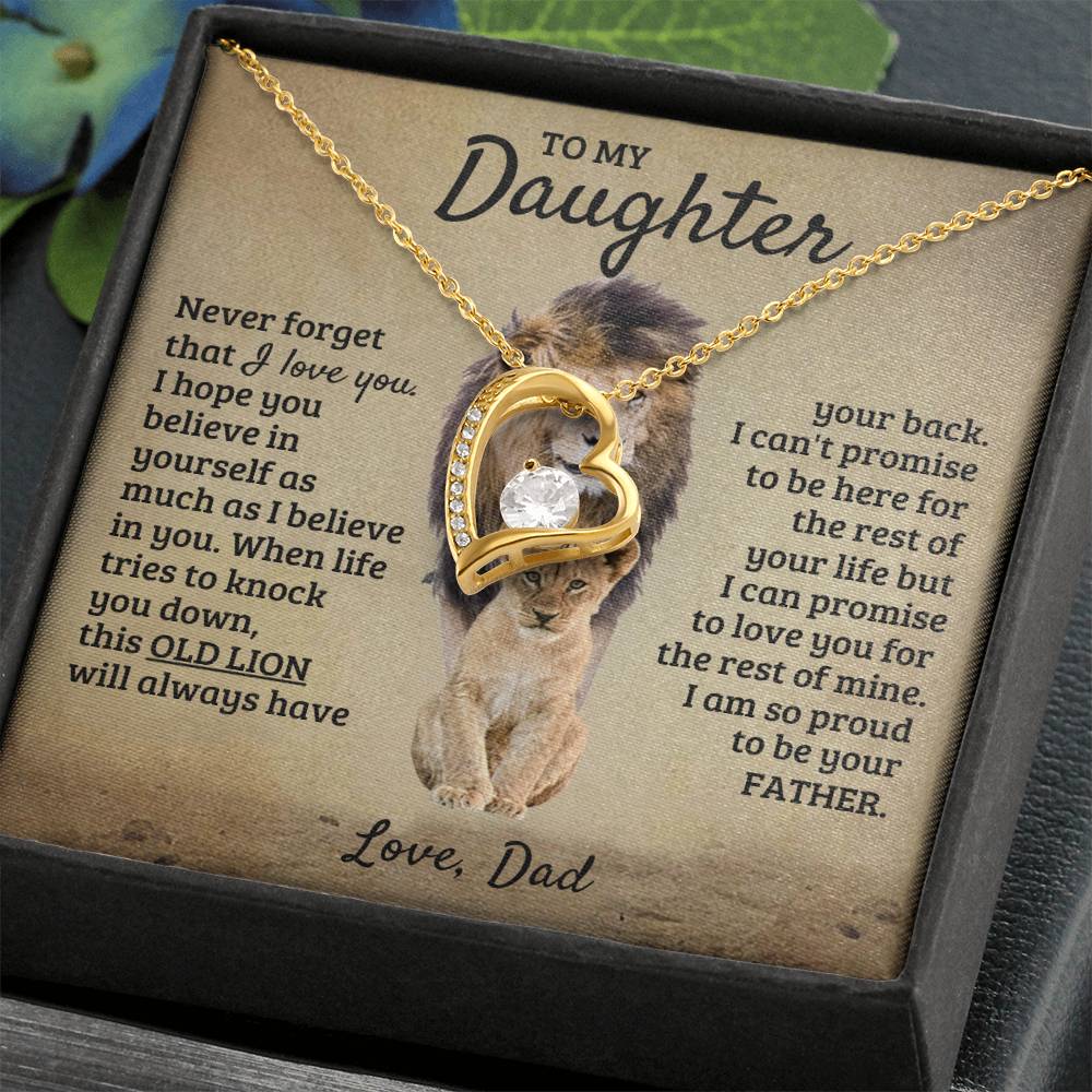 To My Daughter Necklace - Father to Daughter Gift for Graduation, Birthday & Big Life Moments - Forever Love Necklace