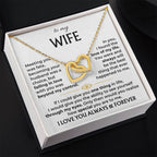 To My Beautiful Wife Necklace - Romantic Gift For Wives - Perfect For Anniversaries, Birthdays Or Special Occasions - Gifts For Her - Interlocking Hearts Necklace