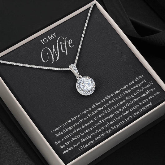 To My Wife Necklace - Romantic Anniversary & Valentine’s Day Jewelry Gift from Husband to Wife - Eternal Hope Necklace