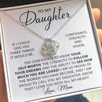 To My Daughter - I love you with all my heart - Love Knot Necklace from Mom