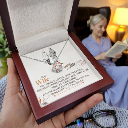 To My Wife Necklace - Forever Love Jewelry Gift from Husband for Birthday, Anniversary & Valentine’s Day - Crown Pendant Necklace