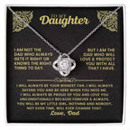 To My Daughter - I am not the dad who always gets it right - Daughter Gift from Dad - Love Knot Necklace