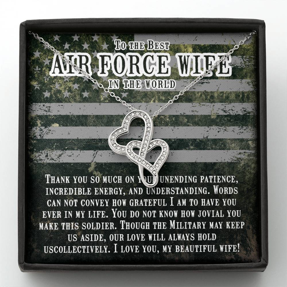 To The Best Air Force Wife In The World - Heart-to-heart Pendant Necklace from Husband