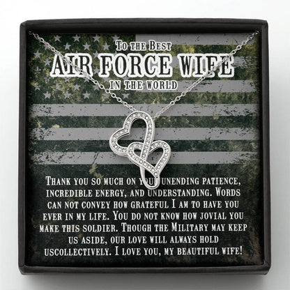 To The Best Air Force Wife In The World - Heart-to-heart Pendant Necklace from Husband