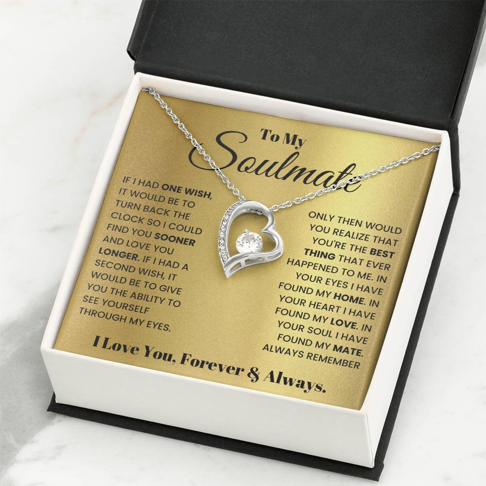 To My Soulmate Necklace - Soulmate Jewelry Gift for Valentine’s Day, Birthday & Romantic Celebrations - Forever Love Necklace