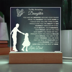 Christmas Acrylic Plaque for Daughter, Personalized Keepsake with Heartfelt Message, Holiday Gift, To My Daughter