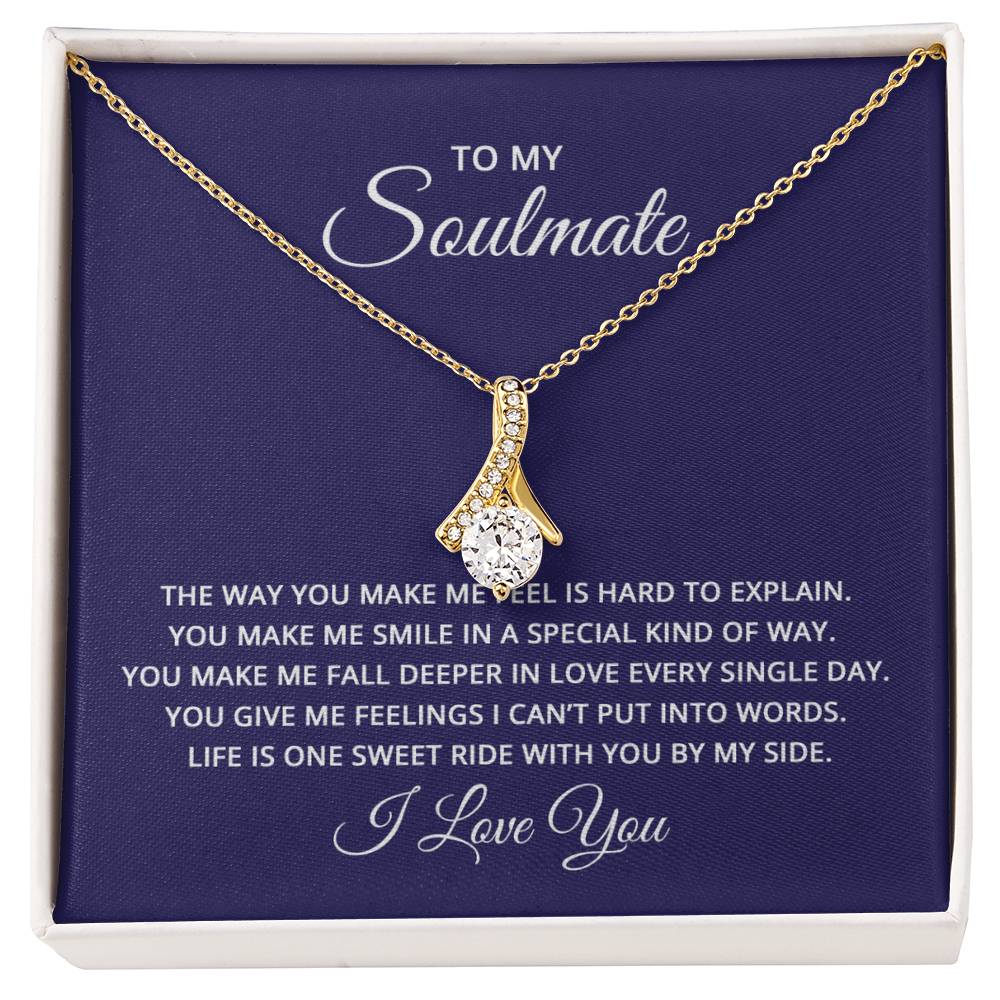 To My Soulmate Necklace - Romantic Necklace Gift for Her for Birthday & More - Alluring Beauty Necklace