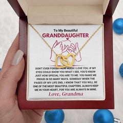 Interlocking Hearts Necklace for Granddaughter, Jewelry Gift That Symbolizes Lasting Love, Interlocking Hearts Necklace, To My Beautiful Granddaughter