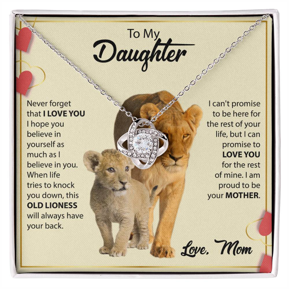 To My Daughter Necklace - Best Gift for Daughter’s Birthday from Mom - Love Knot Necklace
