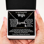 To My Wife Necklace from Husband - Emotional Jewelry Gift for Anniversary, Birthday & Valentine’s Day - Scripted Love Necklace