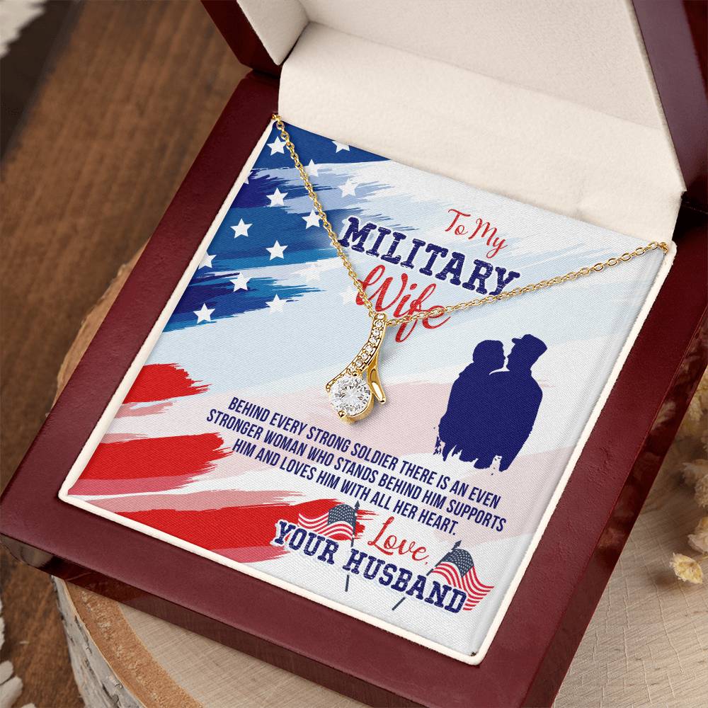 To My Military Wife Gift from Husband - Alluring Beauty Necklace