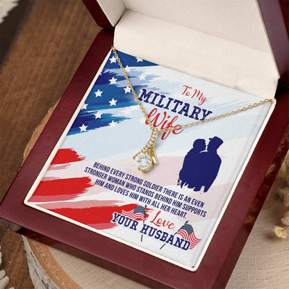 To My Military Wife Gift from Husband - Alluring Beauty Necklace