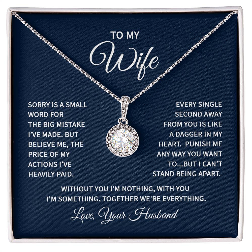 To My Wife Necklace - Emotional Love Jewelry Gift from Husband for Valentine’s Day & Birthday Happiness - Eternal Hope Necklace