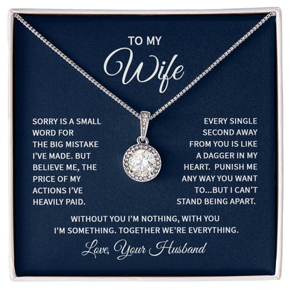 To My Wife Necklace - Emotional Love Jewelry Gift from Husband for Valentine’s Day & Birthday Happiness - Eternal Hope Necklace