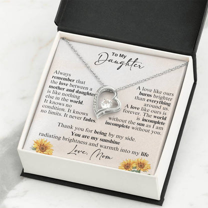To My Daughter Necklace - Sentimental Jewelry Gift from Mom for Graduation & Life Achievements - Forever Love Necklace