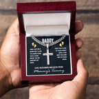 Daddy - I May Just Be A Bump - Artisan Cross with Cuban Link Chain Gift for Dad To Be