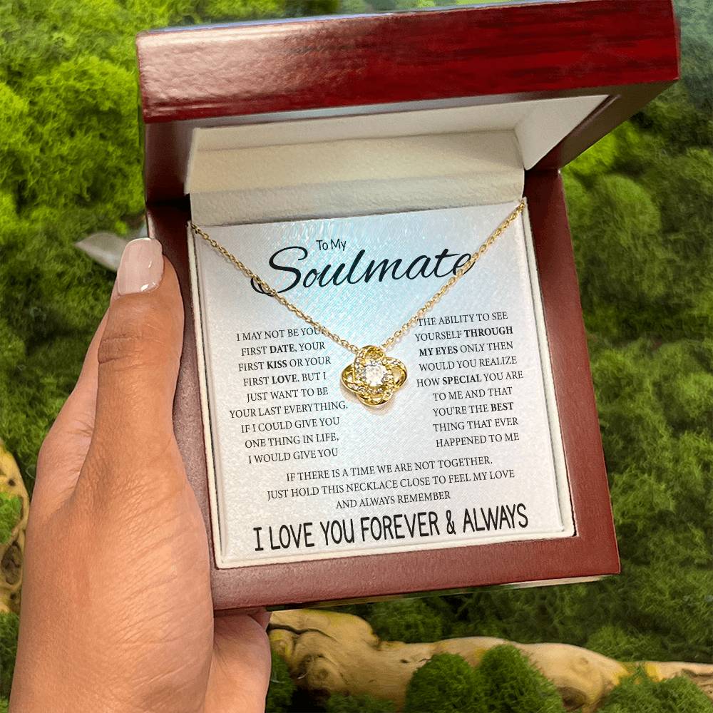 Soulmate Jewelry for Girlfriend - Romantic Necklace for Valentines & Birthdays - Love Knot Necklace