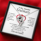 To My Beautiful Soulmate Necklace - Gift for Her for Birthday & Sweet Romantic Surprises - Heart-to-heart Pendant Necklace