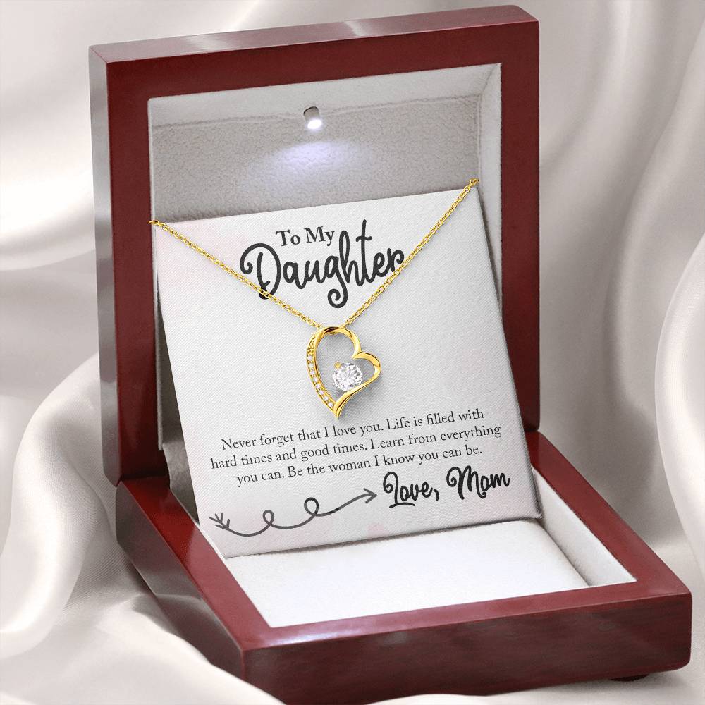 To My Daughter Necklace – Daughter Birthday Graduation Celebration Gift – Forever Love Necklace