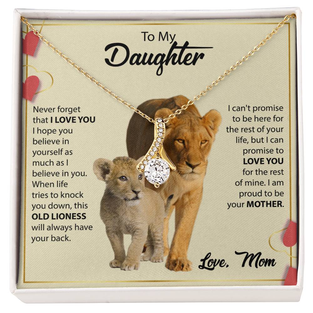 To My Daughter Necklace - Special Gift from Mom for Birthday, Christmas & Proud Mom Moments - Alluring Beauty Necklace