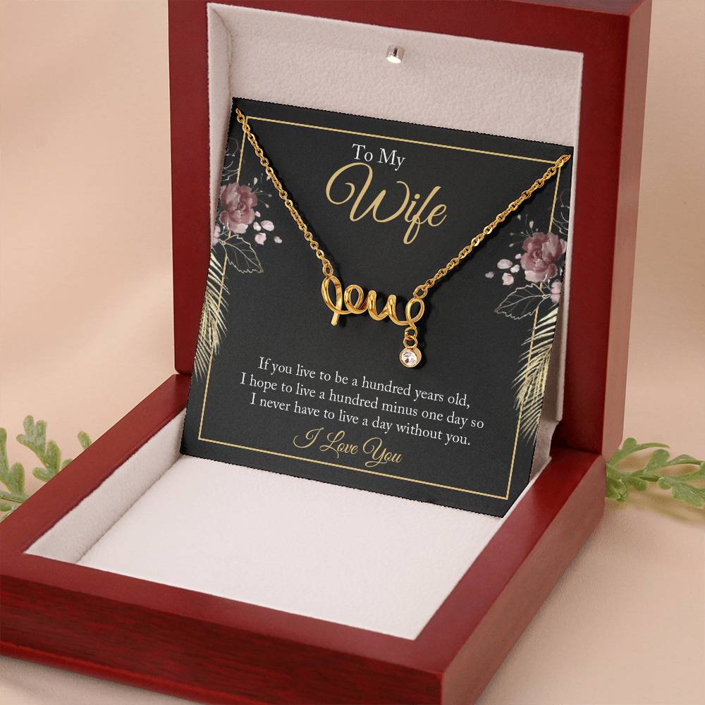 Heartfelt Gift for Wife from Husband - Romantic Jewelry for Special Occasions & Valentine’s Day - Scripted Love Necklace