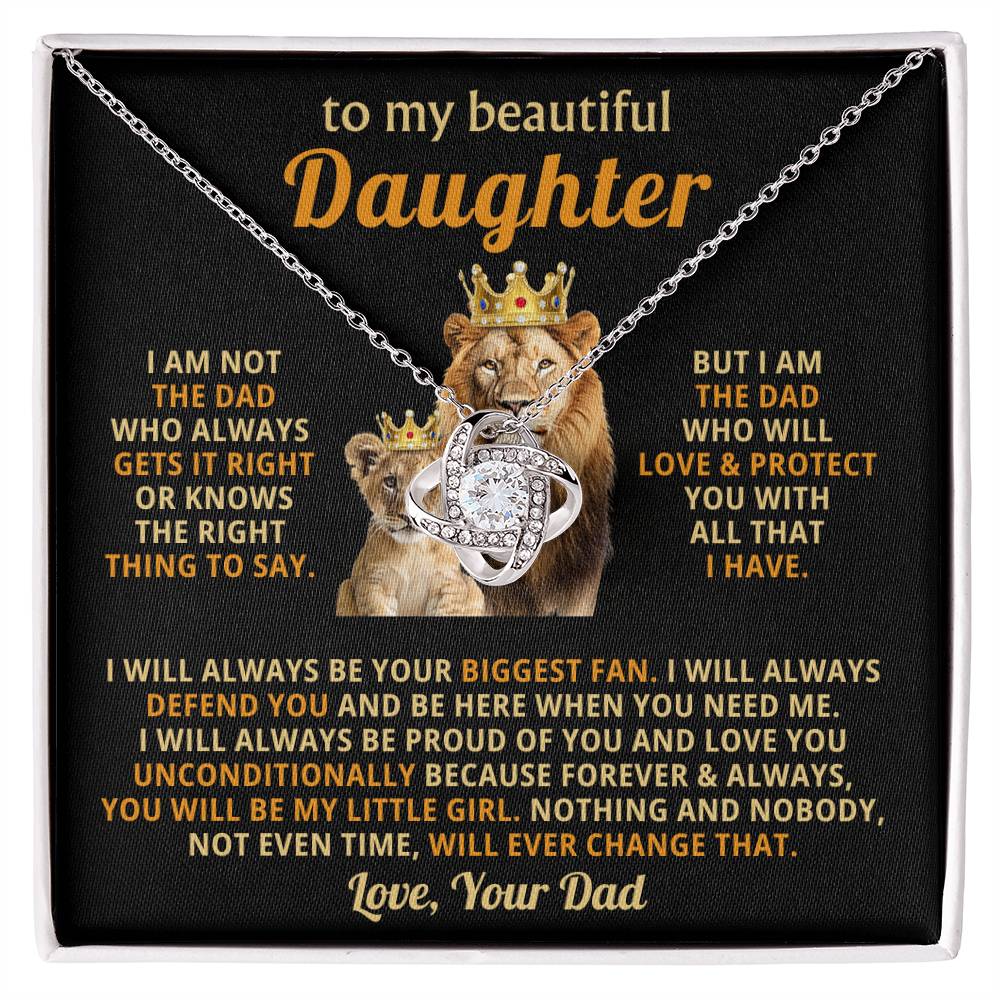 To My Daughter Necklace - Heartfelt Christmas Surprise from Daddy - Love Knot Necklace