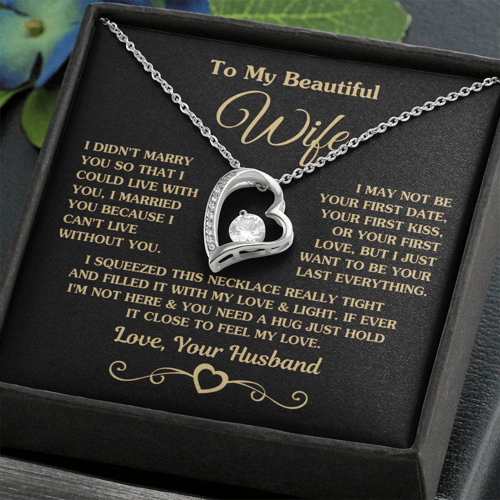 To My Wife Gift from Husband - Romantic Jewelry for Birthday & Anniversary Celebrations - Forever Love Necklace