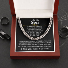 Father to Son Necklace, Custom Jewelry Gift with Loving Message, Keepsake for Special Moments, To My Son