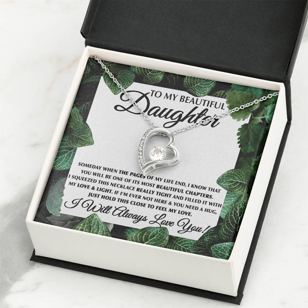 To My Daughter Necklace – Graduation Birthday Gift Idea for Daughter – Forever Love Necklace