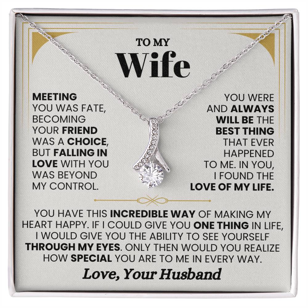 To My Wife Necklace - Sentimental Birthday Gift from Husband, Romantic Jewelry for Valentine’s Day & Holidays - Alluring Beauty Necklace
