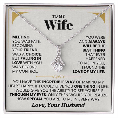 To My Wife Necklace - Sentimental Birthday Gift from Husband, Romantic Jewelry for Valentine’s Day & Holidays - Alluring Beauty Necklace