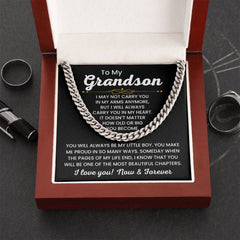 Graduation Necklace Gift for Grandson, Personalized Keepsake with Message Card, Celebrate His Achievement, To My Grandson