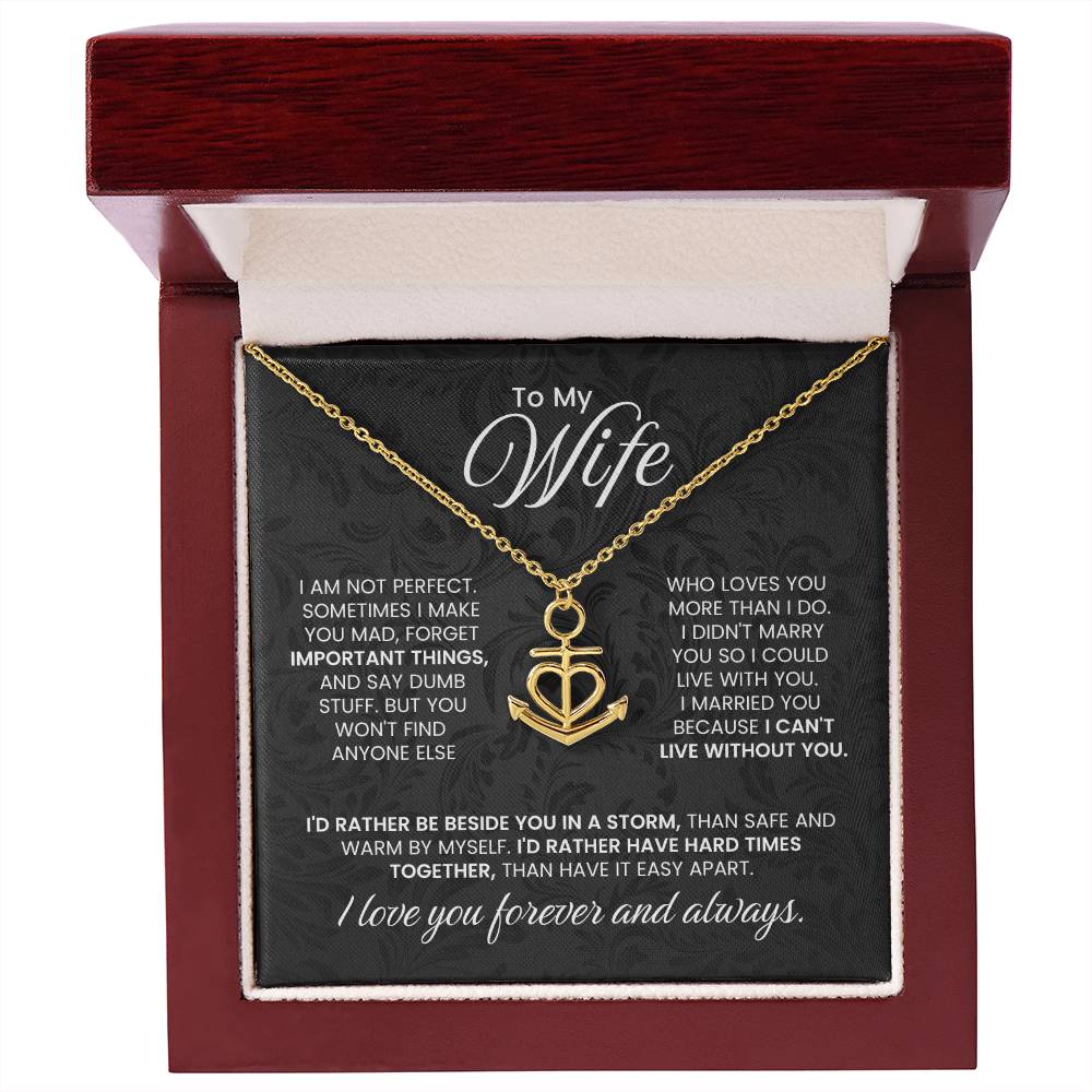 Meaningful Gift for Wife - Heartfelt Jewelry from Husband for Birthday, Anniversary, Valentine’s Day, Christmas - Anchor Pendant Necklace