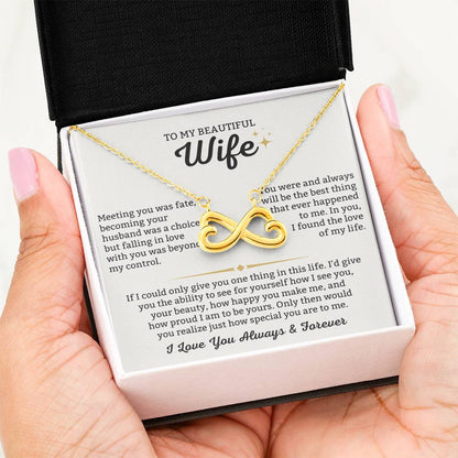 To My Wife Necklace - Meaningful Gift Idea from Husband, Romantic Jewelry for Valentine’s Day & Anniversaries - Endless Love Necklace