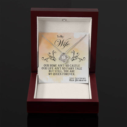 To My Wife Necklace - Heartwarming Gift from Husband for Birthday, Anniversary & Valentine’s Day - Love Knot Necklace