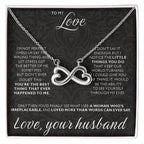 To My Love - I am not perfect - Endless Love Necklace from Husband to Wife