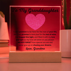 To My Granddaughter Acrylic Plaque, Heartfelt Loving Gift, Beautiful Keepsake for Special Moments, To My Granddaughter