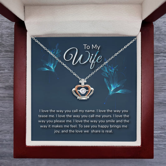 To My Wife Necklace - Emotional Husband-to-Wife Gift for Anniversary, Birthday & Valentine’s Day - Crown Pendant Necklace