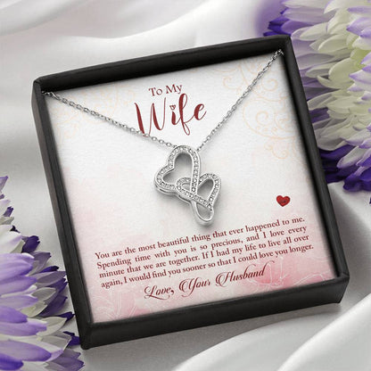 Gift for Wife from Husband - Sentimental Jewelry for Anniversary & Valentine’s Day - Heart-to-heart Pendant Necklace