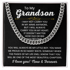 To My Grandson, Cuban Link Chain Necklace for Grandson, Birthday Gift, Stylish Teen & Young Men Accessory,