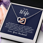 To My Wife Necklace - Meaningful Jewelry Gift from Husband for Every Special Occasion Including Valentine’s Day - Interlocking Hearts Necklace