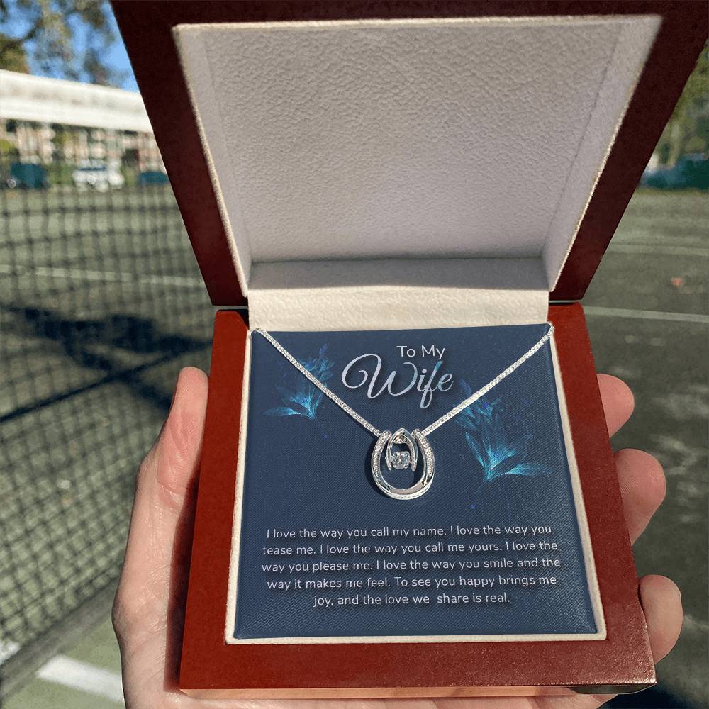 Surprise Gift for Wife - Meaningful Jewelry from Husband for Christmas, Anniversary & Valentine’s Day - Lucky In Love Necklace